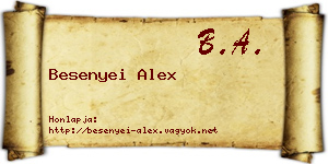 Besenyei Alex névjegykártya