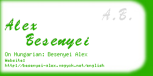 alex besenyei business card